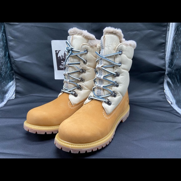 TIMBERLAND 6 INCH PREMIUM PUFFER WATERPROOF Boot WHEAT NUBUCK A2ER8 Women Size 9 - Picture 2 of 11